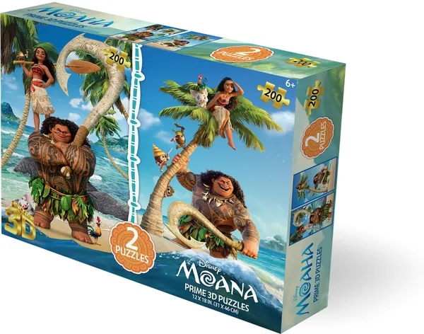 Disney Moana 2-Pack contains 2 x 200pc 12x18 in 3D Lenticular Puzzles — product photo