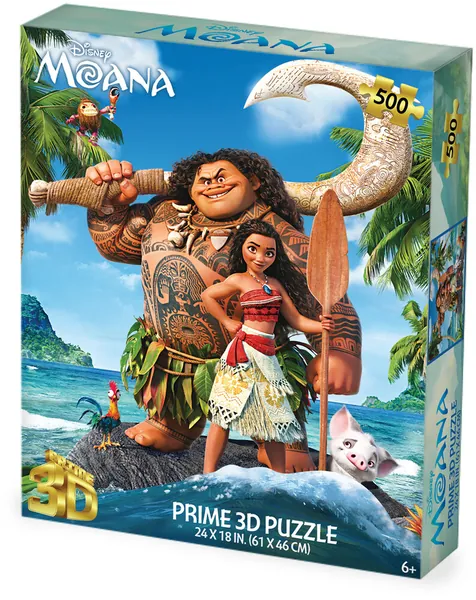 Disney Moana, Maui, Hei Hei and Pua 500pc 24x18 in 3D Lenticular Puzzle — product photo