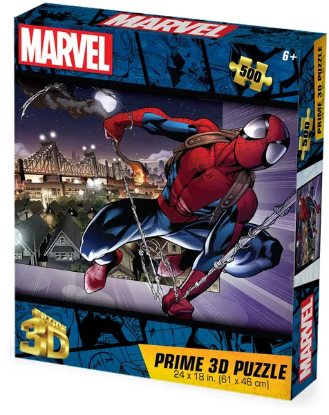Marvel Universe Spider-Man Swinging in NYC 500pc 24x18 in 3D Lenticular Puzzle — product photo