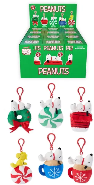 Peanuts - Super Duper Plush - Blind Box Wv4 - Holiday Keychains 12ct Flat — product photo